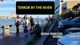 TERROR BY THE RIVER (PART 1 of 4) Georgia Pranksters - Bushman Savannah River Walk Georgia