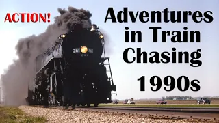 Adventures in Train Chasing 1990s, SP 4449, MILW 261, UP 844, Northern-Class 4-8-4, UP 3985 4-6-6-4