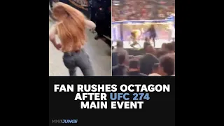 Fan rushes octagon at UFC 274, gets tossed to concrete | #shorts