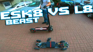 Beast Esk8 10 000 watts VS Langfeite L8 🚀💥👌 Electric Skateboard or Foot Scooter 🤪😆🍻