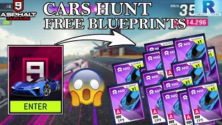 ASPHALT 9 NEW CARS HUNT EVENTS | ASPHALT 9 GET FREE BLUEPRINTS.