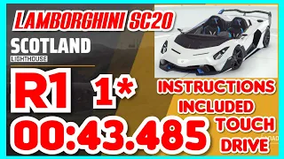 Asphalt 9 - Lamborghini SC20 Grand Prix Round 1 - 00:43.485 1⭐ Touchdrive Instructions