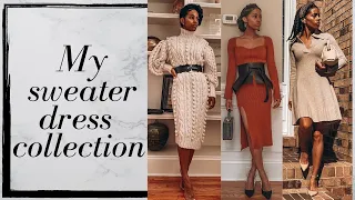 My ENTIRE Sweater Dress Collection - Fall/Winter Sweater Dress Lookbook || Klassically Kept