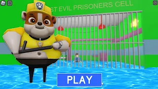 PAW PATROL RUBBLE! BARRY'S PRISON RUN WATER! #roblox #obby