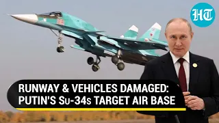 Putin's Su-34 bombers target Zhytomyr air base with Kh-59 guided missiles; Runway & vehicles damaged