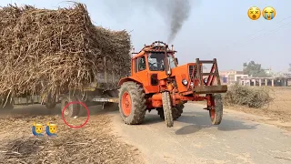 Well Done Belarus MTZ 50 Single Tractor Pulled out Trailer From Yard