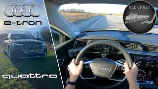 Audi E-tron 50 Quattro | 2020 | on german autobahn | 313 HP
