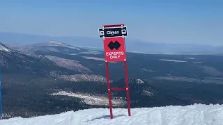 ♠️♠️ The Double Black Diamond Slope called “CLIMAX “ at Mammoth mountain 🦣🏔️ is seriously steep!