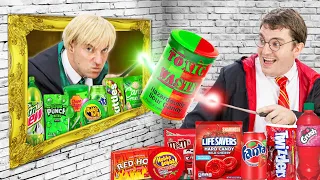 HOW TO SNEAK FOOD INTO HOGWARTS | IF HOGWARTS LEGACY WAS REAL | EATING 1 COLOR FOOD CHALLENGE