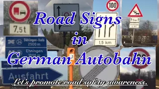 Road Signs in German Autobahn// Autobahn in Germany