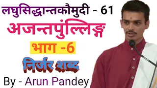 #लघुसिद्धान्तकौमुदी #Part 61 #अजन्त_पुल्लिंग_भाग -  6 (#निर्जर_शब्द) By #Arun Pandey ji