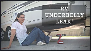 RV Grey Tank Leak | RV Underbelly Leaking | Repair RV Tank Leak