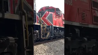 Awesome!  Ferromex GrupoMexico Locomotive!  Train With DPUs On Bridge!  JawTooth #shorts