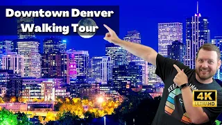 Walking at Night In Downtown Denver | Denver Colorado Walking Tour 4k