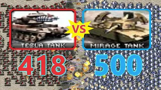 Tesla Tank vs Mirage Tank - Same Cost - Red Alert 2