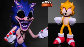 Making Beast Sonic.exe & Fleetway Sonic ➤ Fnf VS SONIC EXE 2.0 Mod ★ Cosclay Polymer Clay Tutorial