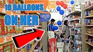 PINNING BALLOONS TO STRANGERS CHALLENGE**KNIFE PULLED**