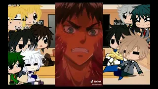 Anime Characters and their best friends and rivals react to Eachother Tiktoks