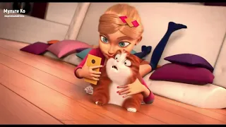 Забавный и смешной мультфильм - Сэлфи с котом