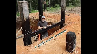 Wall framing in the Off Grid Cabin Root Cellar.