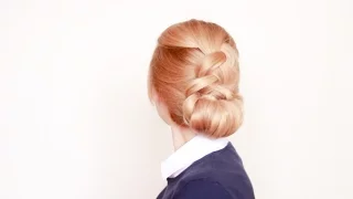 Небрежный пучок с обратной косичкой. Careless Hair Bun With Braid