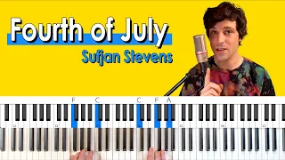 Fourth of July (Sufjan Stevens) PIANO CHORDS TUTORIAL