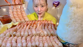 ASMR Raw Shrimp 1 kg of rice【English subtitles】【Mukbang/ Eating Sounds】