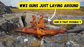 German WW2 guns just laying around. This lost WW2 Island is totally awesome !