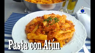 Pasta con Atún | Pasta con Atún y Tomate | Receta Fácil, Rica y Económica