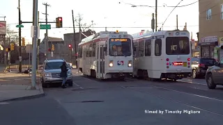 Subway Surface Trolley Line Across Philadelphia, USA - (Such Boxy Trams - This is Not A Subway?)