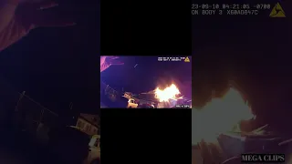 Bodycam Footage Shows Officers Rescuing Residents From Roof of Burning Home #shorts