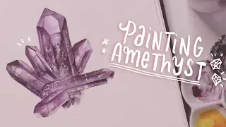 Watercolour Amethyst Gem Demonstration (Painting Crystals & Gemstones)