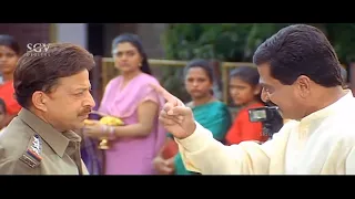 Bhanupriya Impressed By Vishnuvardhan's Bravery at Temple | Kadamba Kannada Movie Best Scene