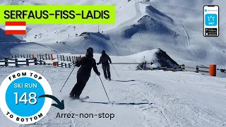 Serfaus Fiss Ladis Austria / ski run 148 Arrez-non-stop, from top to bottom