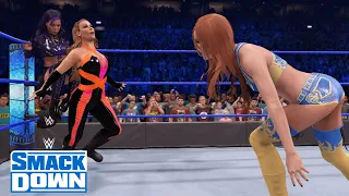 WWE 2K22 SMACKDOWN NATALYA & TAMINA VS CAMERON & SUMMER RAE