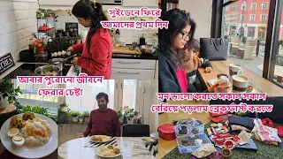 সুইডেনে ফিরে আমাদের প্রথম দিন,পুরোনো জীবনে ফেরার চেষ্টা;মন ভালো করতে বেরিয়ে পড়লাম ব্রেকফাস্টে#sweden