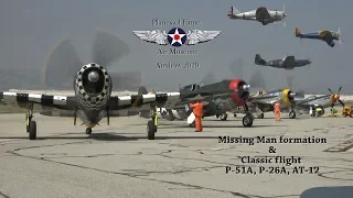 4 P-47 Thunderbolt's Missing Man flight, Planes of Fame airshow 2019