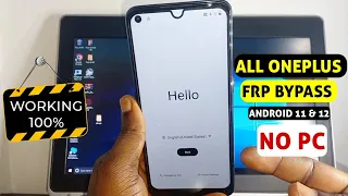 All Oneplus (N10 5G, N20 se) Frp Bypass Android 11 & 12/Google Account Unlock Without Pc