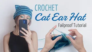 Crochet Cat Beanie - In-depth Tutorial for Beginners - Quick & Easy Pattern