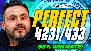 De Zerbi's PERFECT 4231/433 FM24 Tactics! (98% Win Rate!) | Best FM24 Tactics