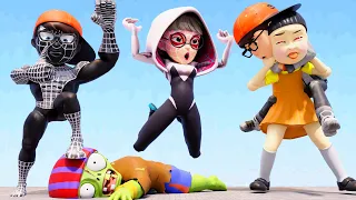 Superhero SpiderNick and Tani vs Zombie - Scary Teacher 3D Rescue Nick Doll Squid Game Compilation