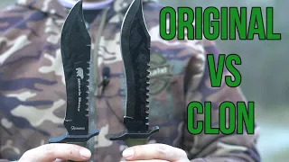 COMPARATIVA AITOR OSO NEGRO vs CLON |Cuchillo de SUPERVIVENCIA, Bushcraft |