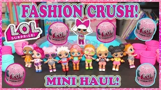 LOL SURPRISE MINI HAUL + FASHION CRUSH UNBOXING! JELLY SLIME LAYER BLIND BAG CUPS! Series 4 EYE SPY!