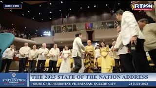 SONA 2023: Marcos greets Arroyo, Estrada on the way to the podium, skips handshake with Sara Duterte