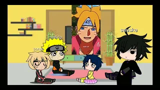 boruto naruto sauske and himawari react to their selfs