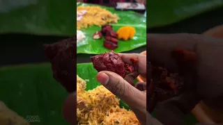 Muslim style Mutton Biryani ₹300 ⁉️ With juiciest and fattiest pieces with chicken 65🔥💢 #shorts