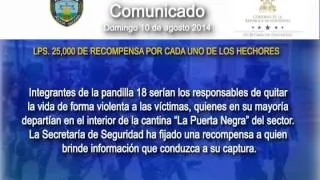 Comunicado Secretaría de Seguridad, domingo 10 de agosto 2014