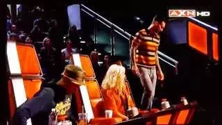 The Voice S8 - Funny Adam Destroyed Blake's Chair And Gets Instant Karma!