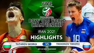 Bulgaria vs Russia | Boys U19 World Champs 2021 | Highlights | Tatarov Georgi vs Tikhonov Timofei