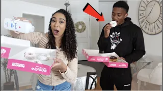 BABY POWDER ON DONUT! *Boyfriend's Reaction*